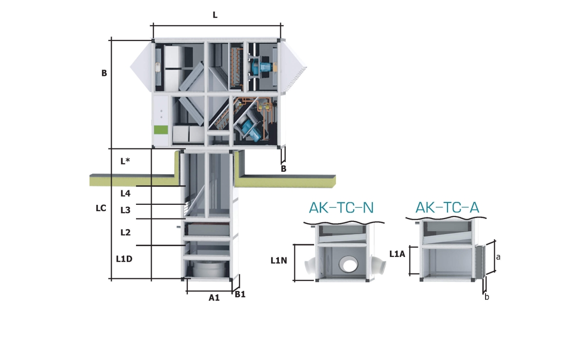 Крышный кондиционер Т-образного типа AK-TC-D